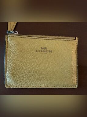 Coach Yellow Leather Zip Card Case